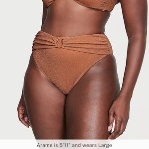 VICTORIA'S SECRET SWIM 
Shimmer High-Waist Cheeky Bikini Bottom size L NWT